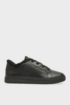 Жіночі шкіряні утеплені кеди TOMMY HILFIGER CASUAL Cupsole 38 чорний FW0FW08824