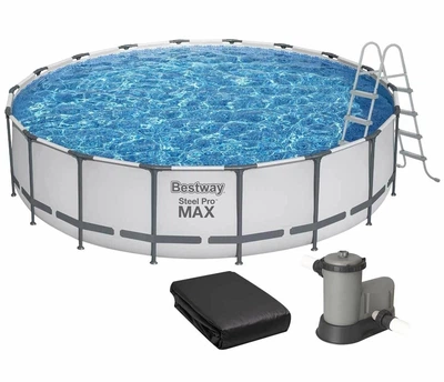 Каркасный бассейн Bestway Steel Pro MAX 56462 549×122 см, 23062 л с насосом/лестницей/тентом (LN7-56462)
