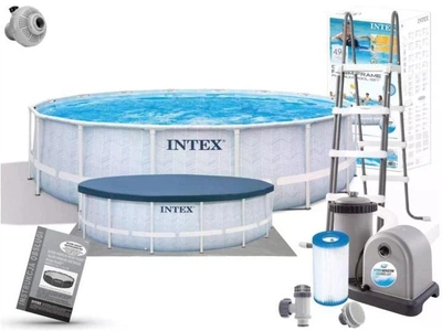 Бассейн каркасный Intex 26746 лестница/подстилка/тент и насос-фильтр 19156 л 488x122 см (LN7-26746)