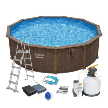 Каркасный бассейн Bestway Hydrium 561CS 27221 л 549×130 см с песочным фильтром, подстилкой, лестницей и тентом (LN7-BW 561CS)