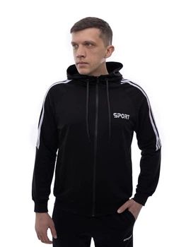 Толстовка чоловіча 50 Чорний MEGA SPORT COLLECTION (701742-50)