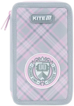 Пенал школьный Kite College Line 2 отделения 20x12x4.5 см Серый (K26-623-1)