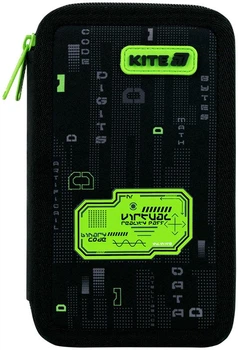 Пенал школьный Kite Digital 2 отделения 20x12x4.5 см Черный (K26-623-2)