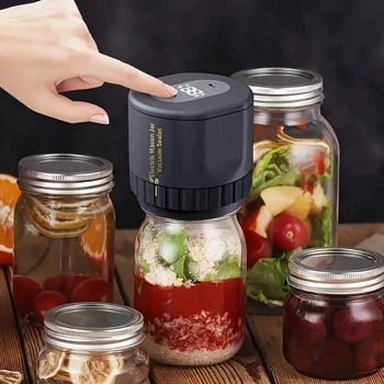 Машинка для закатки банок вакуумная аккумуляторная Черная