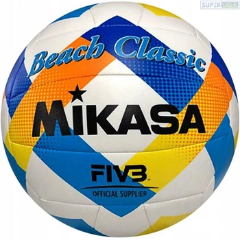 Біло-синій м'яч для пляжного волейболу Mikasa Beach Classic BV543C-VXA-Y (розмір 5)