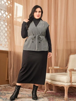 Жіночий Костюм (сукня+жилет) SHEIN 917237-4 1XL чорний (2000005209147)