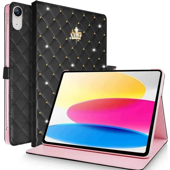 Чехол LuxuryFlip для Apple iPad 11" 2025 (A16) с короной Black