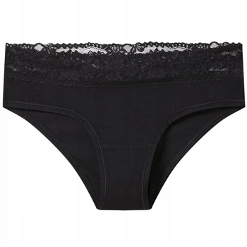 Трусики-хипстеры хлопковые с круживом для женщины Esmara LYCRA® 473572 S Черный