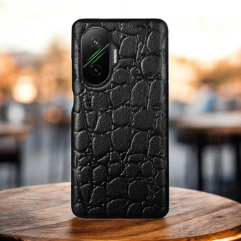 Кожаная накладка Stenk Reptile Cover для Xiaomi Poco F7 Черный (79742)