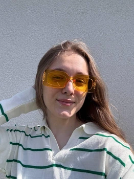 Прямокутні сонцезахисні окуляри Honey Fashion Accessories жовтий прозорий (20к030)