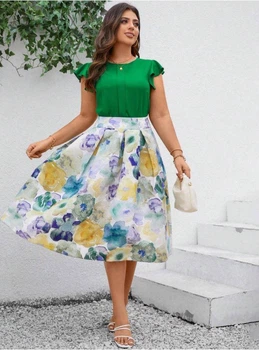 Жіночий Костюм (блуза+спідниця) SHEIN 923325-1 2XL комбінований (2000005279522)