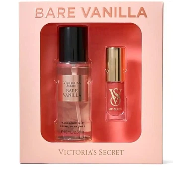 Подарунковий набір Victoria's Secret Mist & Kiss Two-Piece Gift Set Bare Vanilla (mist 75 мл+ lip oil 3.2 г)
