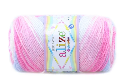 Alize Batik Sekerim Bebe, №7253 - акриловая пряжа, 100 г / 320 м, секционное окрашивание, универсальная для вязания детских и взрослых изделий