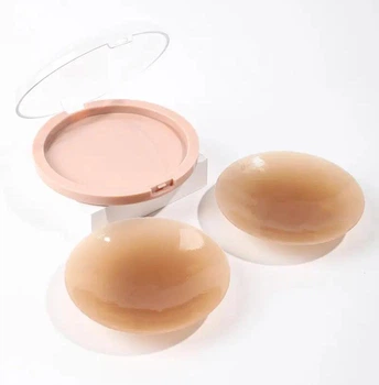 Багаторазові наклейки на соски та груди ультратонкі силіконові в боксі 80mm Nipple cover PS-714CP Капучино