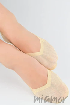 Сліди жіночі безшовні з блиском NOVITI SN067 LOW LASER FEET 36-41 Бежеві