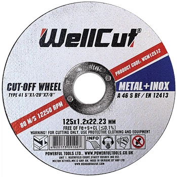 Диск отрезной 125х1,2х22,23 по металу WellCut 25 шт (434546)