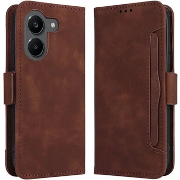 Чехол-книжка с карманами Deexe Wallet Stand для Xiaomi Poco X8 Pro - Brown