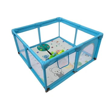 Детский раскладной манеж Avko 120x120см Blue с ковриком и шариками