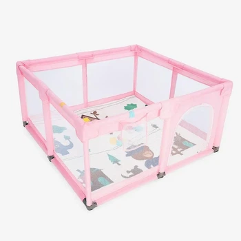 Детский раскладной манеж Avko 180x200см Pink с ковриком и шариками