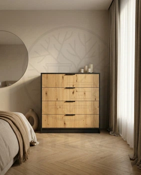 Совремённый комод в спальню, прихожую , детскую 1000×450×900 GYLKA RIVA, 4 ящика на телескопических направляющих полного выдвижения Дуб Артизан/Антрацит
