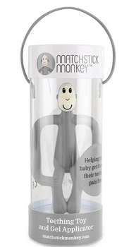 Gryzak kojący Matchstick Monkey ze szczoteczką Małpka Szary (MM-T-001) (611901211022)