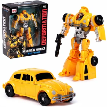 Дитячий трансформер Bumblebee Жук, робот 17 см зі зброєю, іграшка авто робот 2в1