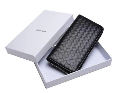 Чоловіче портмоне CALVIN KLEIN натуральна шкіра 19 × 10 см Чорний (LUX1464)