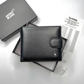 Мужской кошелек MONTBLANC натуральная кожа 10,5 × 8,5 см Черный (LUX1432)