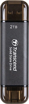 SSD накопитель Transcend 2 ТБ USB Type-C/A Портативный Серый (681310)