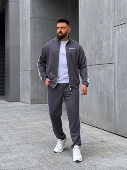 Чоловічий спортивний костюм з лампасами (кофта+штани) Uaclothes M-L Сірий (like37550-179821375)