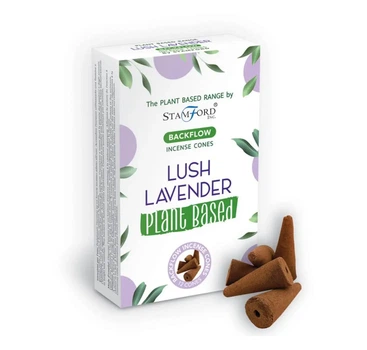 Растительные ароматические конусы обратного потока Крупная лаванда Plant Based Backflow Incense Cones Lush Lavender 12 шт. в уп. Stamford 5028691474035