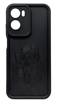 Чехол Shock Case Print для телефона Motorola G05 бампер силиконовый черный с рисунком Дракон