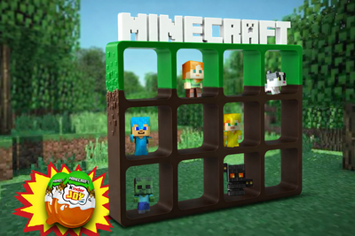 Полка для фигурок Minecraft Kinder Joy | Органайзер Майнкрафт | Домик Майнкрафт