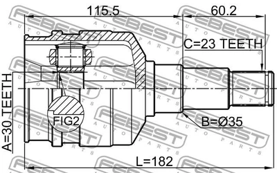 ШРУС LEXUS IS (_E2_) / LEXUS GS (_S19_) / TOYOTA MARK X (GRX13_) 2003-2013 г.