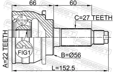 ШРУС SUBARU IMPREZA (GFC) / SUBARU FORESTER (SF_) / SUBARU LEGACY OUTBACK (BG) 1989-2002 г.