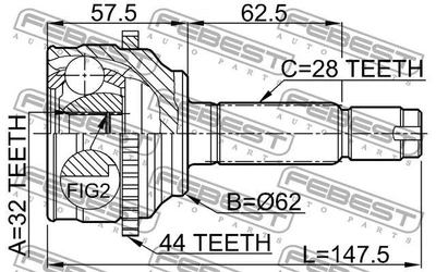 ШРУС MAZDA 6 (GY) 2002-2008 г.