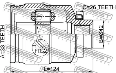 ШРУС HYUNDAI TUCSON (JM) / KIA SPORTAGE (JE_, KM) 2004-2010 г.