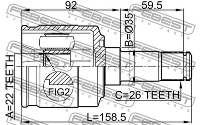 ШРУС KIA RIO (DC) / KIA SHUMA (FB) / KIA CERATO (FB) 1996-2011 г.