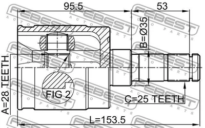 ШРУС HONDA CIVIC (EM2) / HONDA JAZZ (GD_, GE3, GE2) / HONDA FREED (GB3, GB4, GP3) 1994-2016 г.