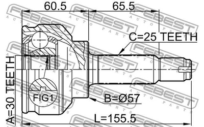 ШРУС MITSUBISHI LANCER CARGO (CS_W) / MITSUBISHI LANCER (CS_A, CT_A) 2000-2013 г.
