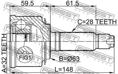 ШРУС ACURA TSX (CL_) / HONDA FR-V (BE) / HONDA CR-V (RD_) / HONDA ACCORD (CM) 1997-2012 г.