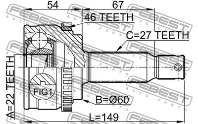 ШРУС KIA CERATO (TD) / HYUNDAI I30 (GD) / HYUNDAI MATRIX (FC) 2000-2017 г.