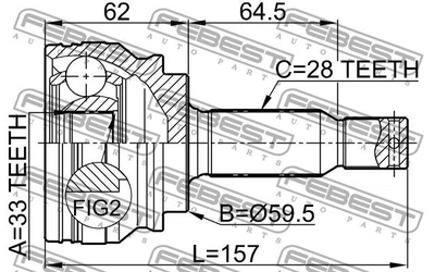 ШРУС DODGE CALIBER / JEEP PATRIOT (MK74) / JEEP COMPASS (MK49) 2006-2017 г.