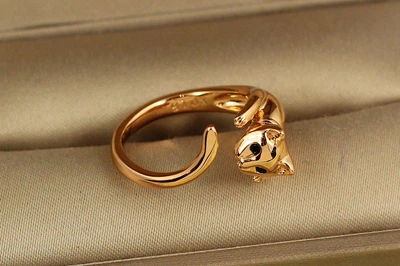 Кольцо Xuping Jewelry Кот раздвижной р 18 золотистое
