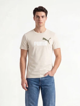 Футболка бавовняна довга чоловіча Puma Essentials Graphics 68470886 M Alpine Snow-White (4069161738517)
