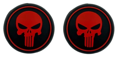 Силиконовые накладки на стики Punisher (black-red) для Sony DualSense PS5 / DualShock PS4 / Nintendo Switch 2 / Xbox Series | One / Pro Controller Nintendo