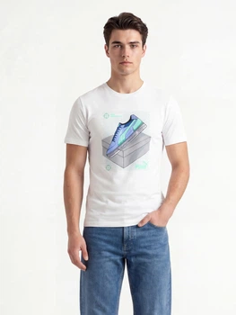 Футболка хлопковая длинная мужская Puma Graphics 69177702 S White с принтом (4069161678967)