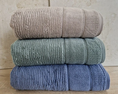 Набір турецьких махрових рушників Cestepe MicroCotton Premium 3 штуки 70x140 Nevara 2 щільність 600 г/м2