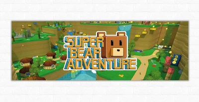 Паперовий плакат "Супер Беар Адвенчер. Super Bear Adventure" 30х90см