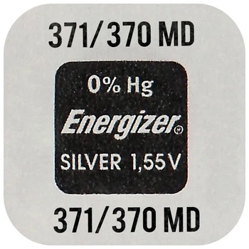 Батарейка для годинника срібно-цинкова Energizer 370 371 SR920SW AG6 171 LR69 LR921 1.55V (1510)